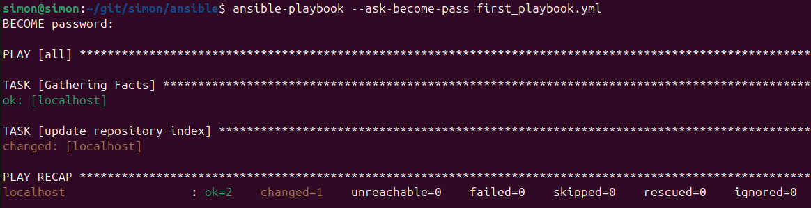 ansible playbook run