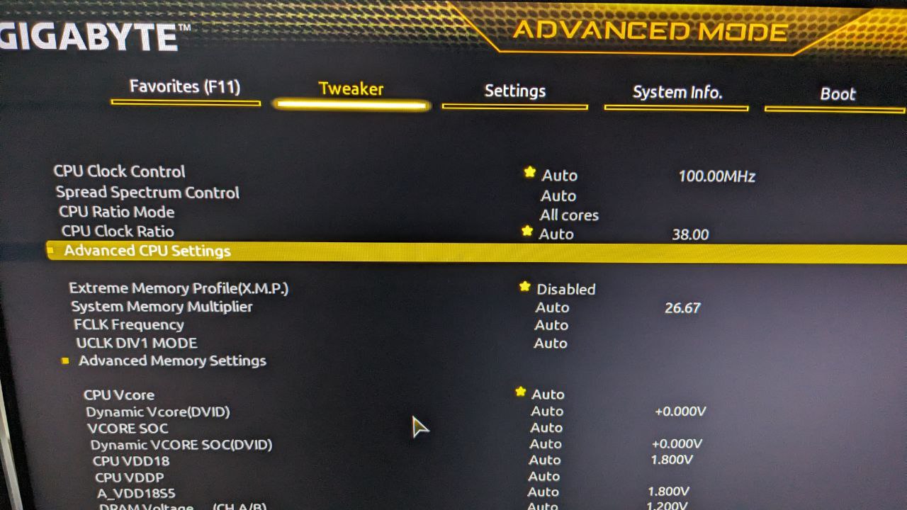 Advanced CPU Settings