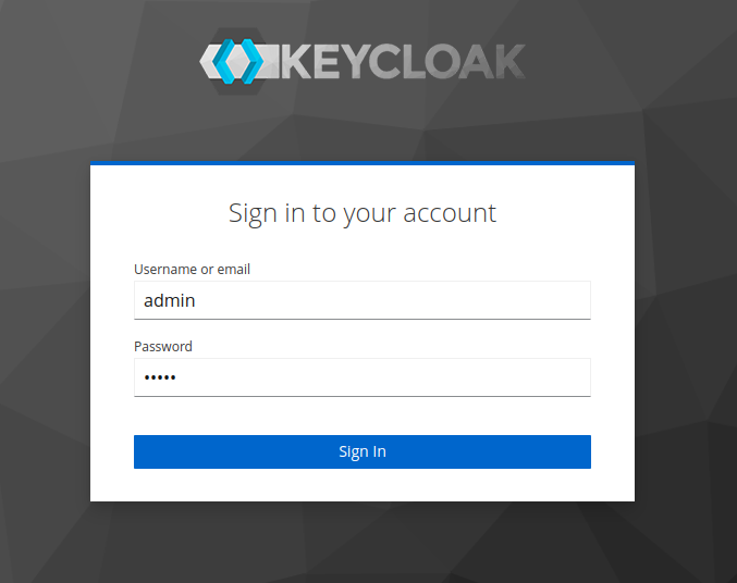 Keycloak login screen