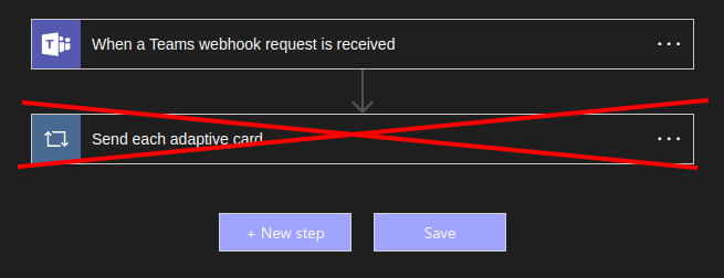 Remove send adaptive card step